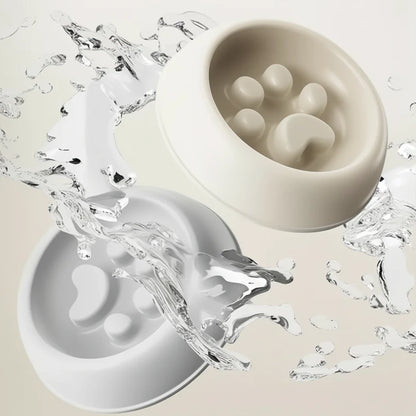 Slow Feeder Dog Bowl | Paw Print Anti-Choking Feeding Bowl