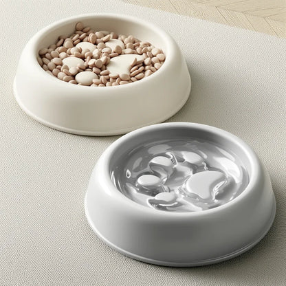 Slow Feeder Dog Bowl | Paw Print Anti-Choking Feeding Bowl