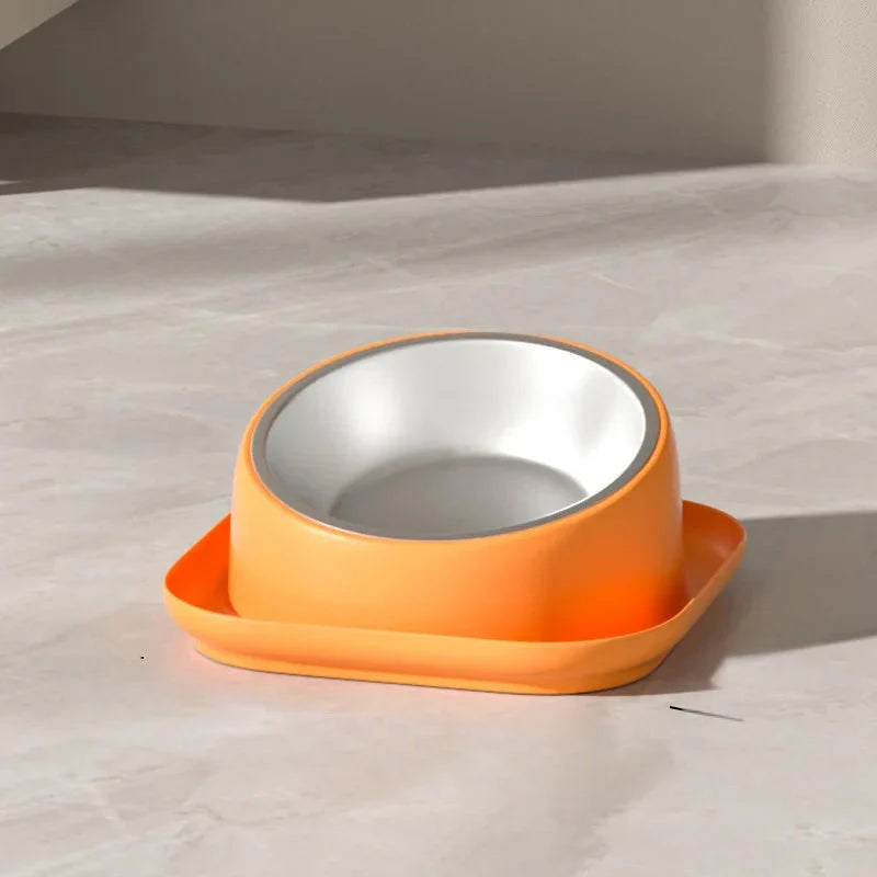 Ergonomic Non-Slip Pet Bowl for Cats and Dogs – Sustainable Plastic Design with 45° Incline